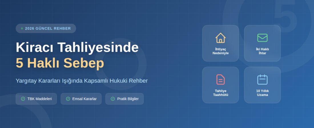 Kiracı Tahliyesinde 5 Haklı Sebep: Yargıtay Kararları Işığında Kapsamlı Rehber